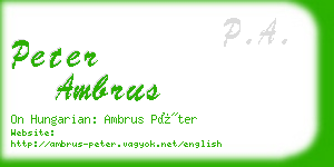 peter ambrus business card
